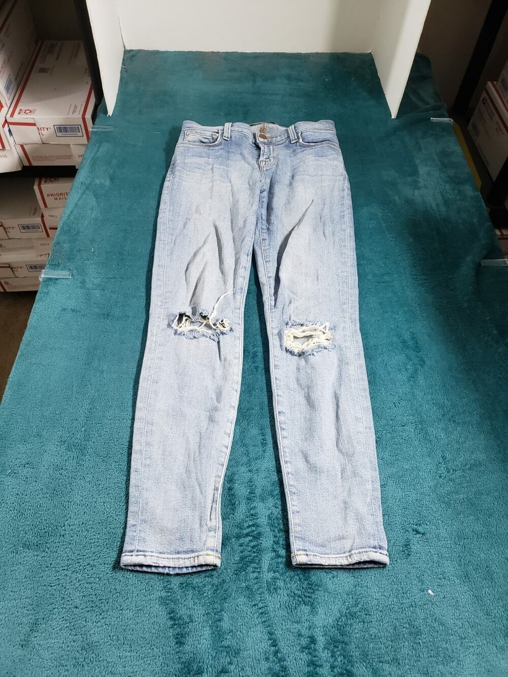 J Brand Jeans Size 24 Women Blue Pants Stretch Denim Ladies Mid Rise Cropped